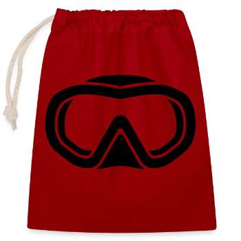 freediving logo - Closable cotton gift bag (25x30cm) - red - Front