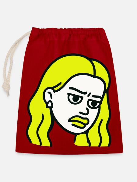 Sad Woman Pop-Art - Verschließbarer Geschenkbeutel aus Baumwolle (25x30cm) - Rot