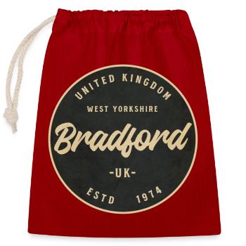 Bradford Vintage Circular Badge - Verschließbarer Geschenkbeutel aus Baumwolle (25x30cm) - Rot - Vorne