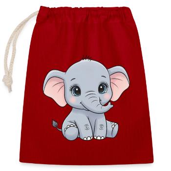 Kuscheliges Elefantenbaby Cartoon - Verschließbarer Geschenkbeutel aus Baumwolle (25x30cm) - Rot - Vorne