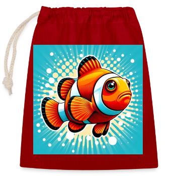 Clownfish - Closable cotton gift bag (25x30cm) - red - Front
