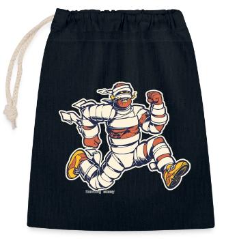 Momie runner - Sac cadeau en coton avec cordon (25 x 30 cm) - bleu marine - Devant