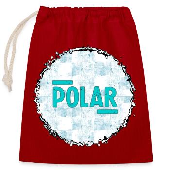 Polar Eisblau Logo Muster - Closable cotton gift bag (25x30cm) - red - Front
