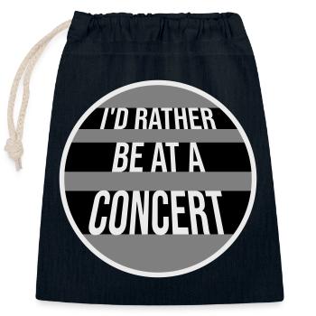 Je préférerais être à un concert Lustig Musik Konzert - Sac cadeau en coton avec cordon (25 x 30 cm) - bleu marine - Devant