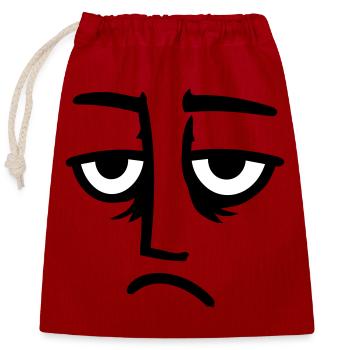 Mürrisches Trauriges Enttäuschtes Gesicht Lustig - Sac cadeau en coton avec cordon (25 x 30 cm) - rouge - Devant