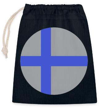 Round Finnish flag - Closable cotton gift bag (25x30cm) - navy - Front