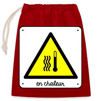 En chaleur - Sac cadeau en coton avec cordon (25 x 30 cm) - rouge - Devant