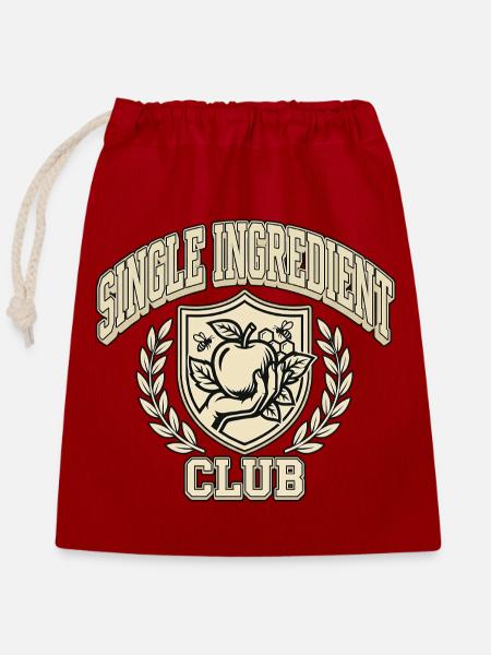 Single Ingredient Food Club - Verschließbarer Geschenkbeutel aus Baumwolle (25x30cm) - Rot