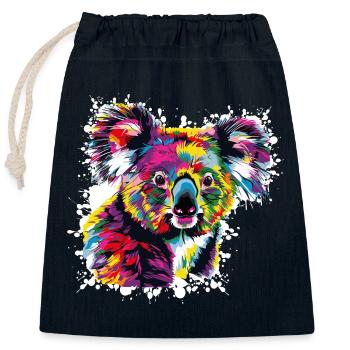Kreativer Koala Farbexplosion - Verschließbarer Geschenkbeutel aus Baumwolle (25x30cm) - Navy - Vorne