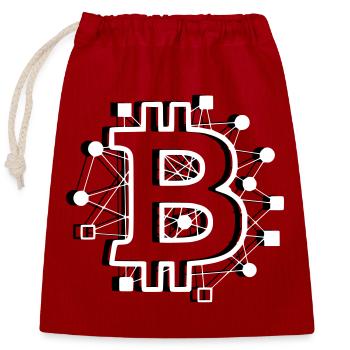 Bitcoin Board Circuit Tech Crypto - Closable cotton gift bag (25x30cm) - red - Front