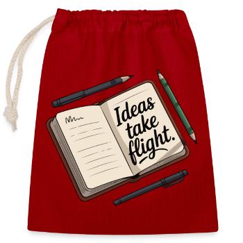 Idées prendre son envol Carnet d’art - Sac cadeau en coton avec cordon (25 x 30 cm) - rouge - Devant