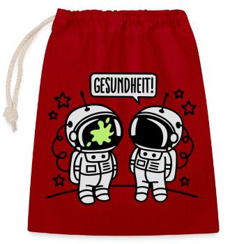 Gesundheit! - Verschließbarer Geschenkbeutel aus Baumwolle (25x30cm) - Rot - Vorne