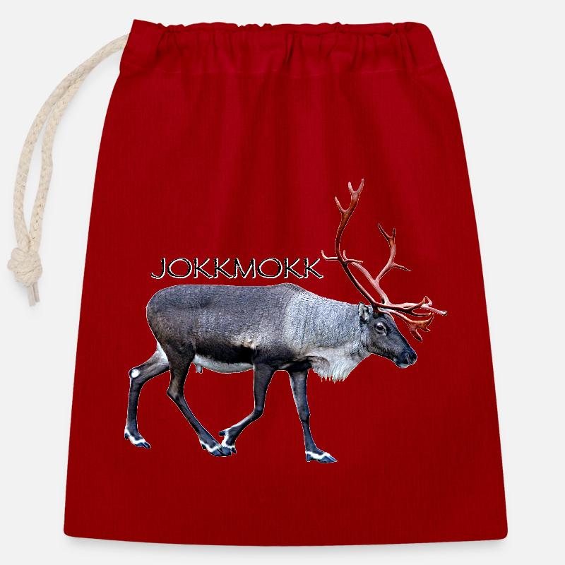 Jokkmokk - Verschließbarer Geschenkbeutel aus Baumwolle (25x30cm) - Rot