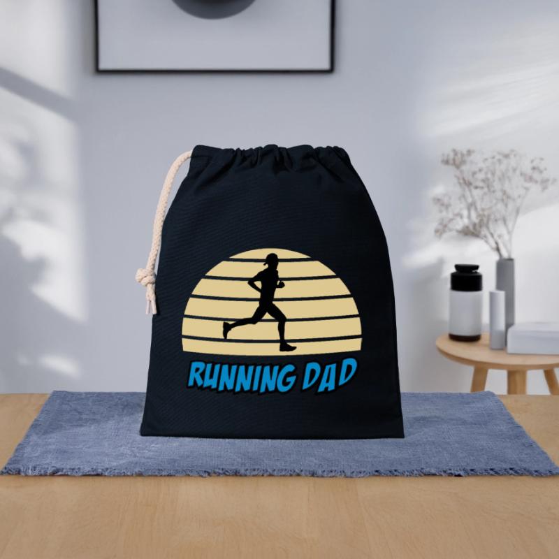 Laufender Vater Verschließbarer Geschenkbeutel aus Baumwolle (25x30cm)