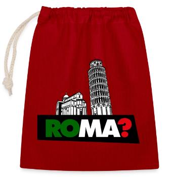 Rom? - Verschließbarer Geschenkbeutel aus Baumwolle (25x30cm) - Rot - Vorne