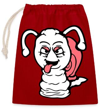 snail naughty tongue sticking out nasty small cool - Closable cotton gift bag (25x30cm) - red - Front