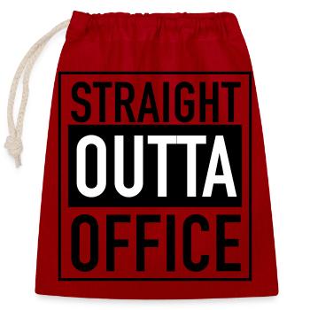 Tout droit sorti du bureau - Sac cadeau en coton avec cordon (25 x 30 cm) - rouge - Devant