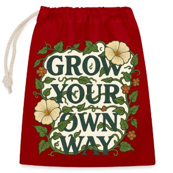 Grandis à ta façon - Sac cadeau en coton avec cordon (25 x 30 cm) - rouge - Devant