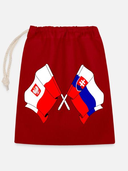Flagge Polen, Slowakei - Verschließbarer Geschenkbeutel aus Baumwolle (25x30cm) - Rot
