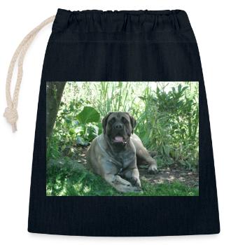Vieux dogue anglais dans le jardin - Sac cadeau en coton avec cordon (25 x 30 cm) - bleu marine - Devant