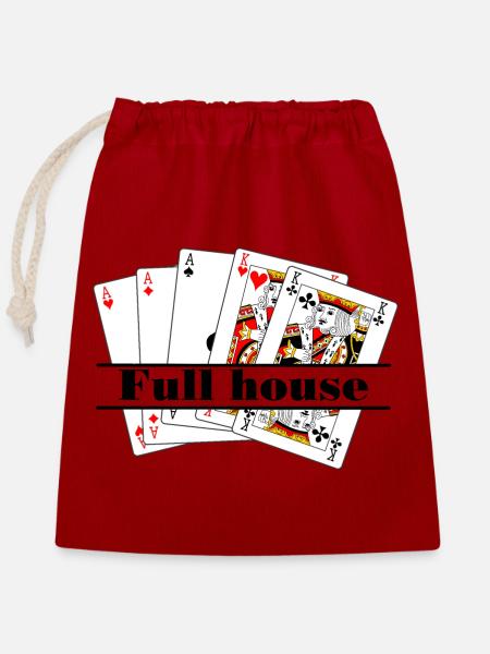 Volles Haus Banner - Verschließbarer Geschenkbeutel aus Baumwolle (25x30cm) - Rot