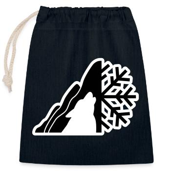 Logo de la montagne - Sac cadeau en coton avec cordon (25 x 30 cm) - bleu marine - Devant