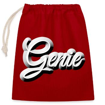 Nerd - GENIUS - Closable cotton gift bag (25x30cm) - red - Front
