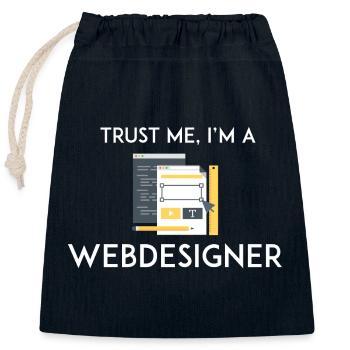 Vertrau mir, ich bin Webdesigner - Verschließbarer Geschenkbeutel aus Baumwolle (25x30cm) - Navy - Vorne