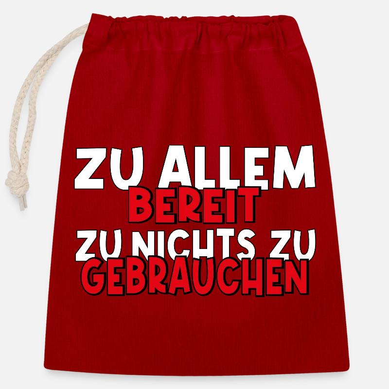 Lustiger Spruch Motivation - Verschließbarer Geschenkbeutel aus Baumwolle (25x30cm) - Rot