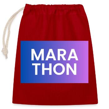 Conception de chemise dégradée Marathon - Sac cadeau en coton avec cordon (25 x 30 cm) - rouge - Devant
