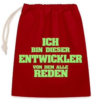 Developer as a profession - Closable cotton gift bag (25x30cm) - red - Front