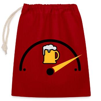 Bier full - Closable cotton gift bag (25x30cm) - red - Front