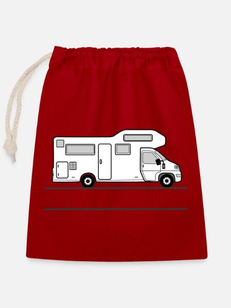 Camper-Banner - Verschließbarer Geschenkbeutel aus Baumwolle (25x30cm) - Rot