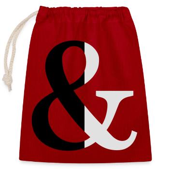 Esperluette bicolore signe icône cadeau idée - Sac cadeau en coton avec cordon (25 x 30 cm) - rouge - Devant