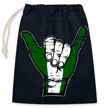Drapeau du Nigeria Symbole de surf utilisé - Sac cadeau en coton avec cordon (25 x 30 cm) - bleu marine - Devant