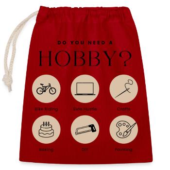 Hobby-Modus an - Verschließbarer Geschenkbeutel aus Baumwolle (25x30cm) - Rot - Vorne