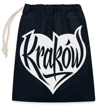 Krakau, Krakow Herz Graffiti - Verschließbarer Geschenkbeutel aus Baumwolle (25x30cm) - Navy - Vorne