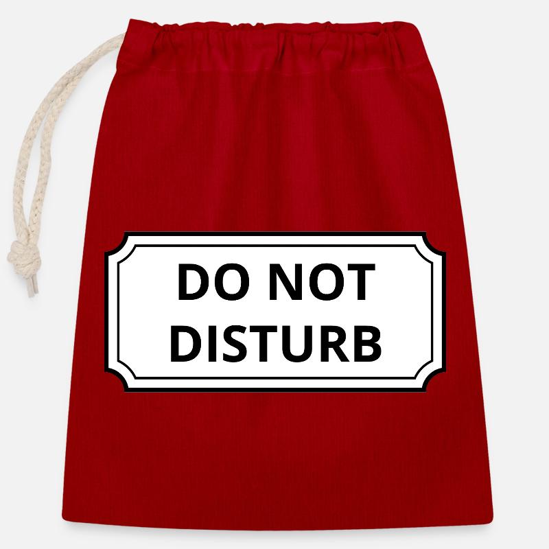 Do not disturb - Sac cadeau en coton avec cordon (25 x 30 cm) - rouge