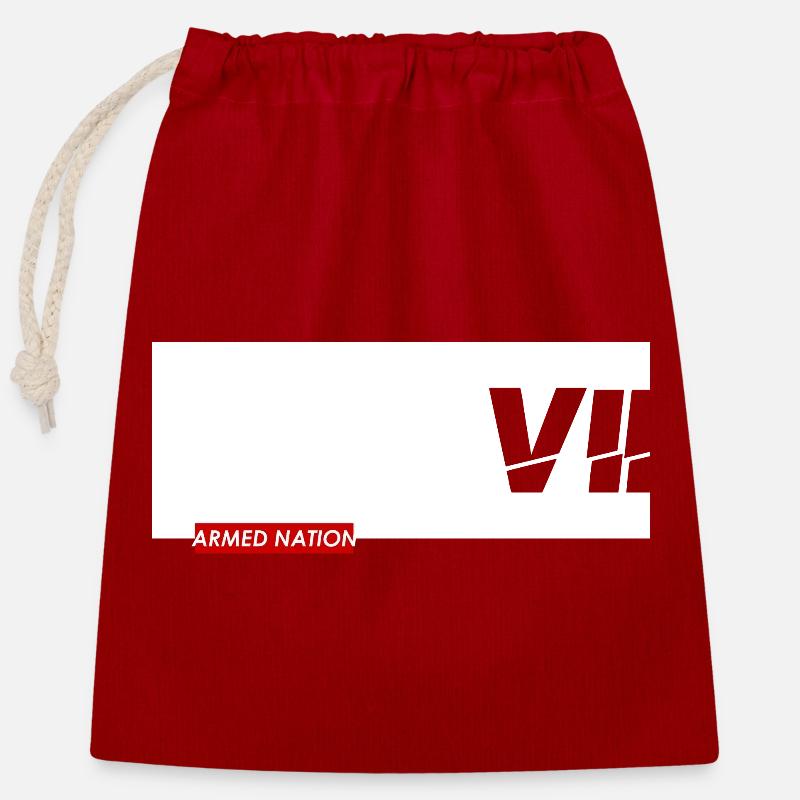 VII - ARMED NATION WITE BOX 2021 - Verschließbarer Geschenkbeutel aus Baumwolle (25x30cm) - Rot