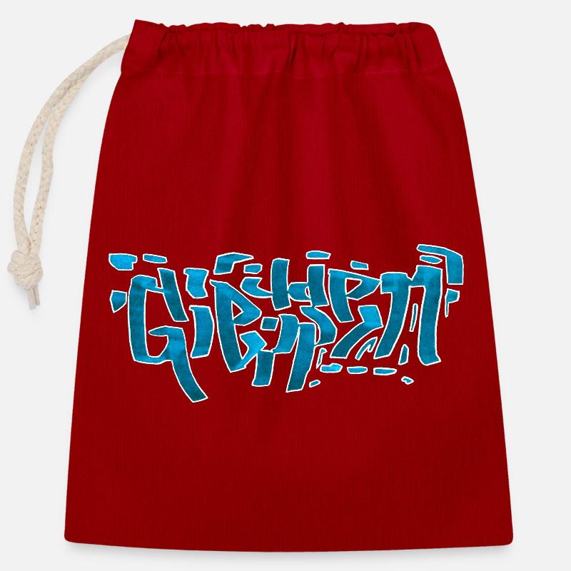 Verser - Sac cadeau en coton avec cordon (25 x 30 cm) - rouge