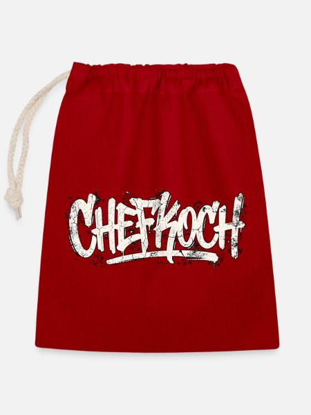 Chefkoch Graffiti - Verschließbarer Geschenkbeutel aus Baumwolle (25x30cm) - Rot