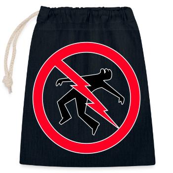 Lightning  Warning - Closable cotton gift bag (25x30cm) - navy - Front