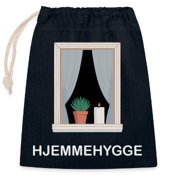 Hjemmehygge Minimalistische Skandinavische Winterfensterkunst - Verschließbarer Geschenkbeutel aus Baumwolle (25x30cm) - Navy - Vorne