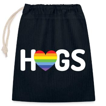 LGBT-Umarmungen - Verschließbarer Geschenkbeutel aus Baumwolle (25x30cm) - Navy - Vorne