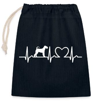 Airedale Terrier Herzkurve - Hundefan Haustier - Verschließbarer Geschenkbeutel aus Baumwolle (25x30cm) - Navy - Vorne