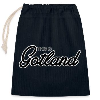 Das ist Gotland - Verschließbarer Geschenkbeutel aus Baumwolle (25x30cm) - Navy - Vorne