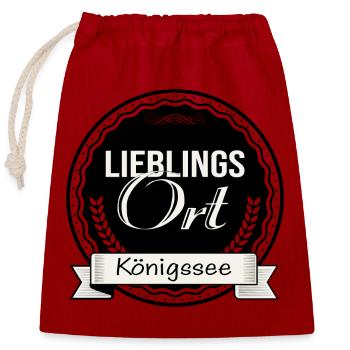 Lieblingsort Königssee - Verschließbarer Geschenkbeutel aus Baumwolle (25x30cm) - Rot - Vorne