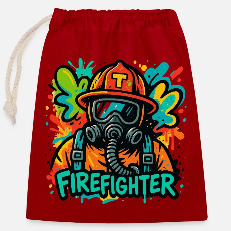 Code Red - Streetstyle Fire Unit - Verschließbarer Geschenkbeutel aus Baumwolle (25x30cm) - Rot