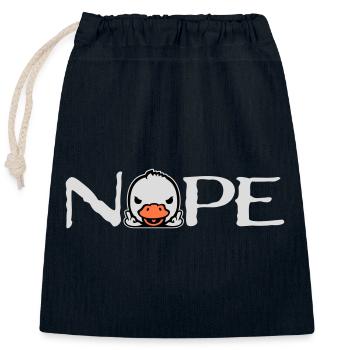 Gans Nope Mittelfinger Böse Beleidigung Ente Frech - Verschließbarer Geschenkbeutel aus Baumwolle (25x30cm) - Navy - Vorne