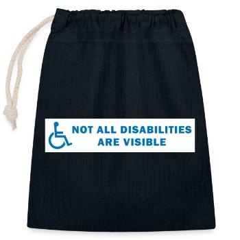 Tous les handicaps ne sont pas visibles - Sac cadeau en coton avec cordon (25 x 30 cm) - bleu marine - Devant